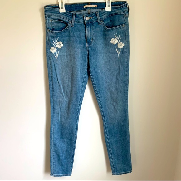 Levi's Denim - Levi's 711 Skinny Jeans 28 Floral embroidered